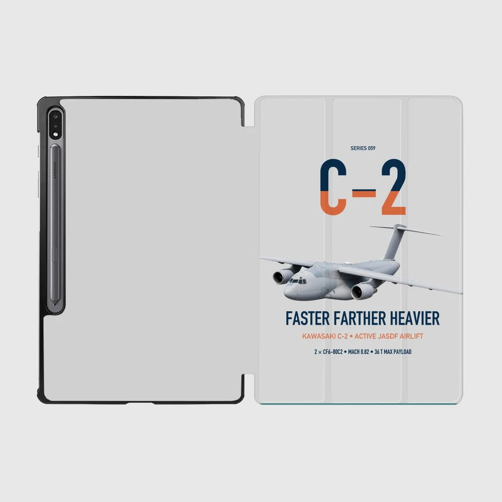 Kawasaki C-2 design on light gray samsung tablet tablet case