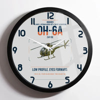 Thumbnail for Hughes OH-6A Cayuse design on light gray framed wall clock