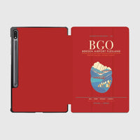 Thumbnail for Bergen Airport Flesland BGO - Seven-Rain Fjord Tapestry - Red
