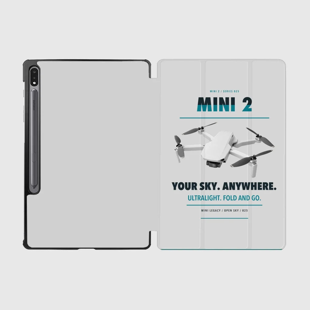 DJI Mini 2 design on light gray samsung tablet tablet case