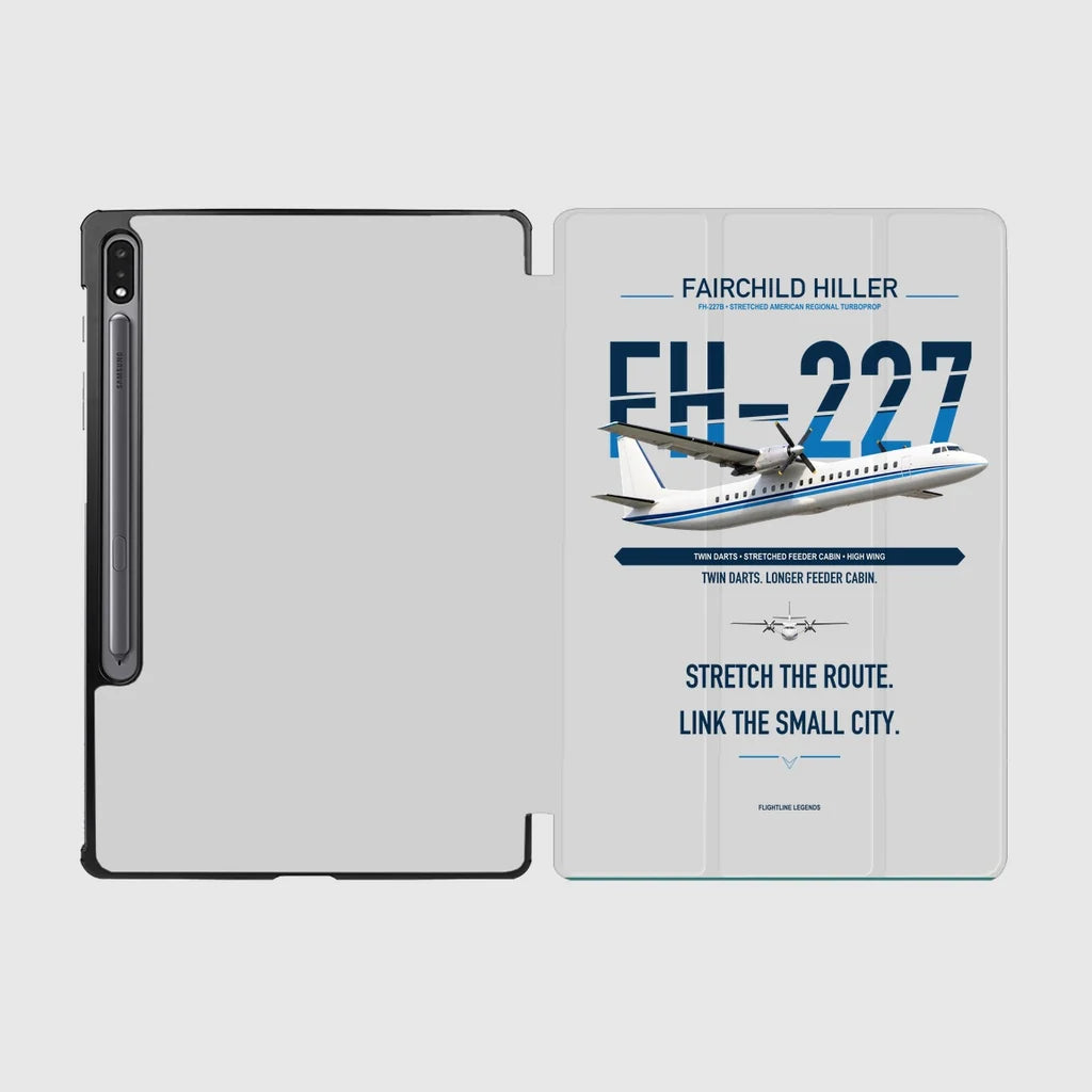 Fairchild Hiller FH-227B design on light gray samsung tablet tablet case
