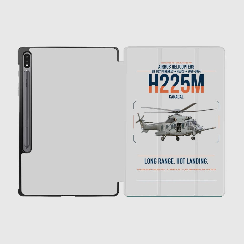 Airbus Helicopters H225M Caracal design on light gray samsung tablet tablet case