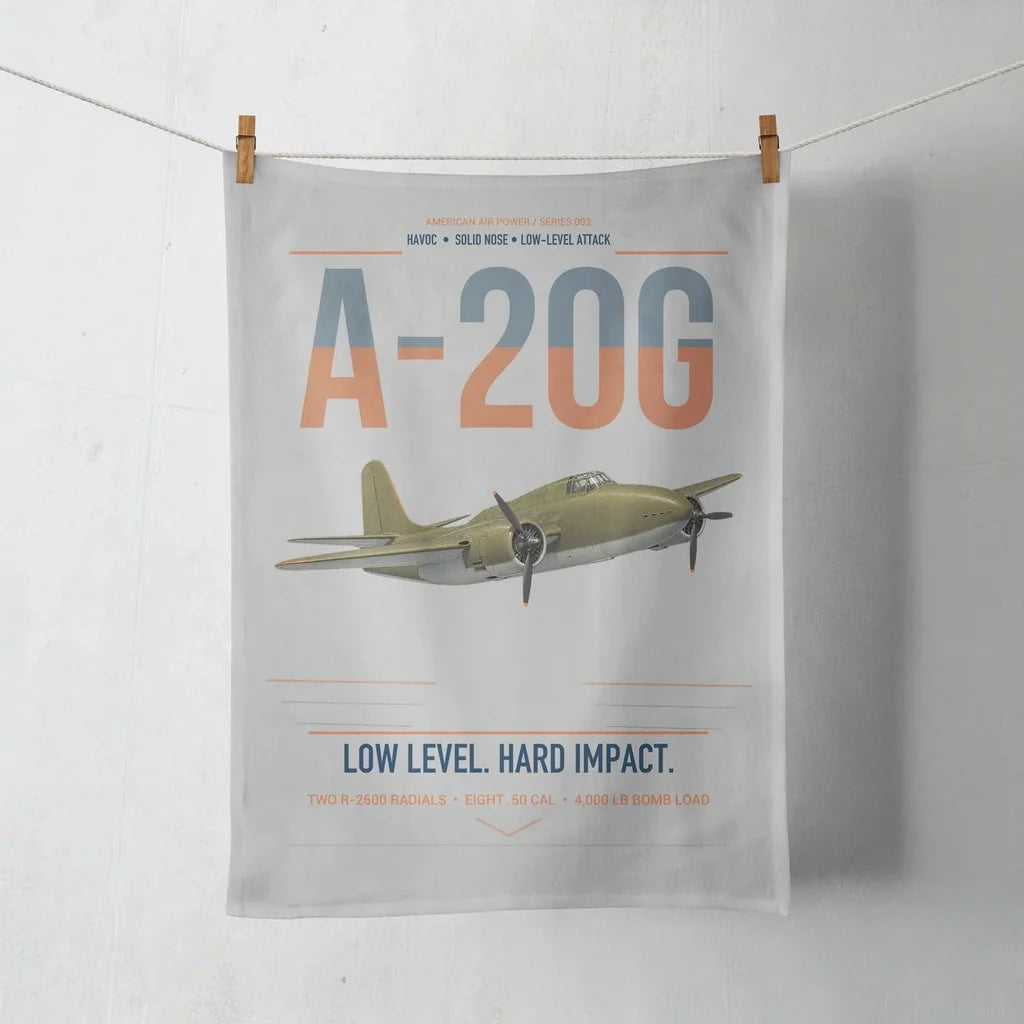 A-20G Havoc design on light gray towel