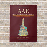 Thumbnail for Rabah Bitat Airport AAE — Annaba vertical canvas print - no frame - dark red background
