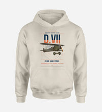 Thumbnail for Fokker D.VII design on khaki double-side hoodie, single-side print