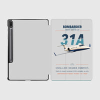 Thumbnail for Bombardier Learjet 31A design on light gray samsung tablet tablet case