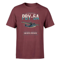 Thumbnail for PBY-5A Catalina design on dark red double-side t-shirt, single-side print