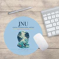 Thumbnail for Juneau International Airport (JNU) design on light blue round mouse pad