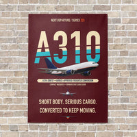 Thumbnail for Airbus A310-200P2F vertical canvas print - no frame - dark red background