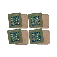 Thumbnail for The Fog Field Landing - Designed Coasters design on green army 4-pieces-set
