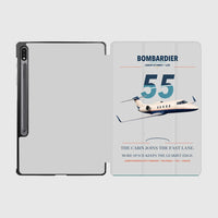 Thumbnail for Bombardier Learjet 55 design on light gray samsung tablet tablet case