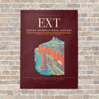 Thumbnail for Exeter International Airport EXT vertical canvas print - no frame - dark red background