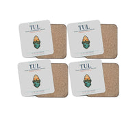Thumbnail for Tulsa International Airport (TUL) design on light gray 4 pieces set coaster
