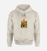 Thumbnail for Lille Airport (LIL) design on khaki hoodie single-side print
