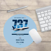 Thumbnail for Boeing 737-200 design on light blue round mouse pad