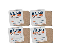 Thumbnail for KA-6D Intruder design on light gray 4 pieces set coaster