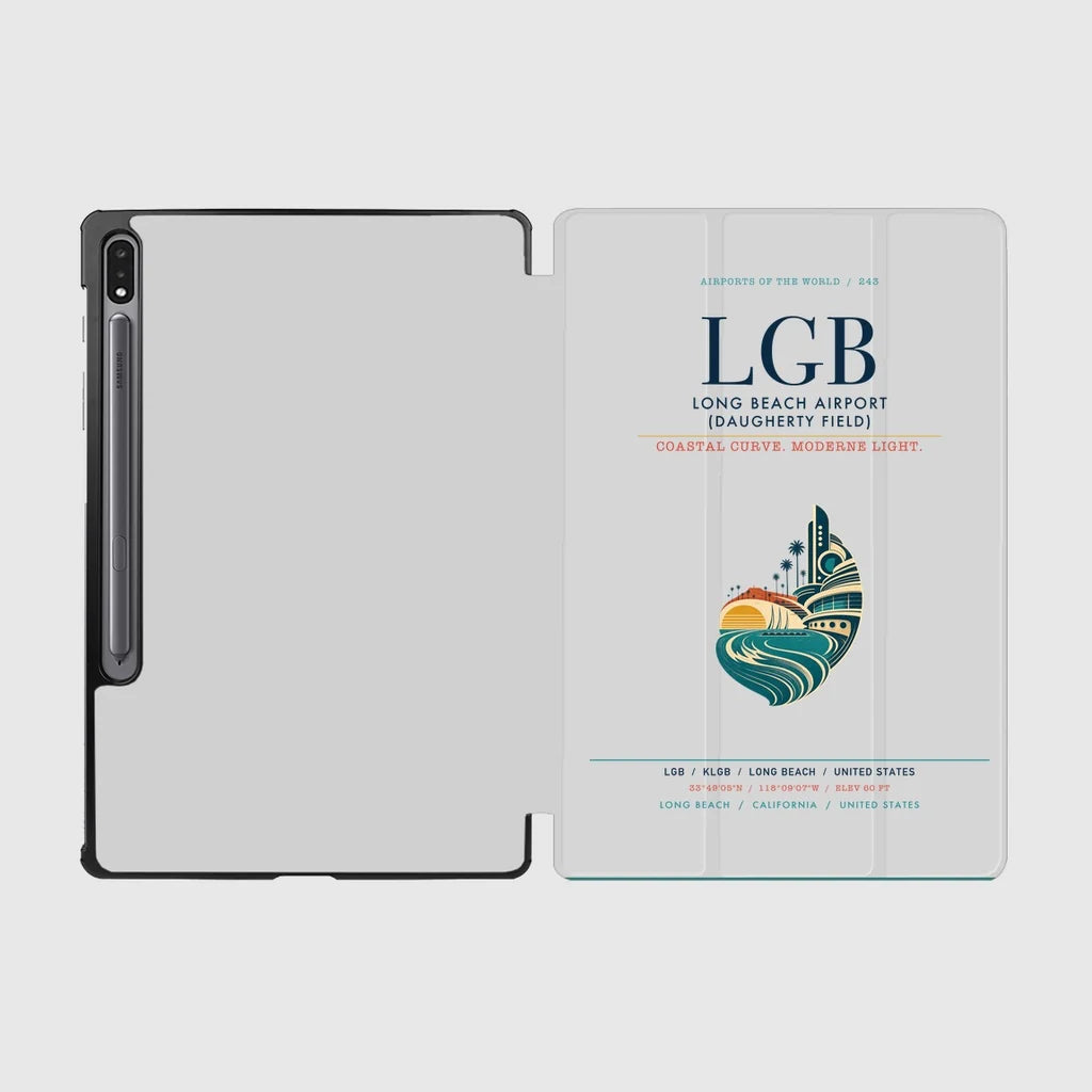 Long Beach Airport (Daugherty Field) (LGB) design on light gray samsung tablet tablet case