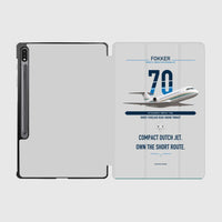 Thumbnail for Fokker 70 design on light gray samsung tablet tablet case