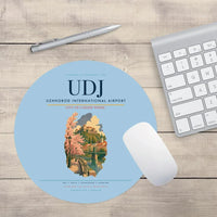 Thumbnail for Uzhhorod International Airport (UDJ) design on light blue round mouse pad
