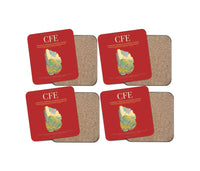 Thumbnail for Clermont-Ferrand Auvergne Airport CFE Coaster 4-Pieces-Set - Red