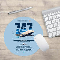 Thumbnail for Boeing 747-400 Dreamlifter design on light blue round mouse pad