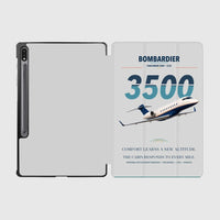 Thumbnail for Bombardier Challenger 3500 design on light gray samsung tablet tablet case