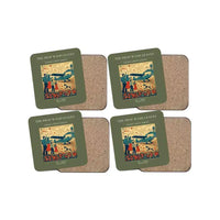 Thumbnail for The Prop Wash Leaves - Designed Coasters design on green army 4-pieces-set