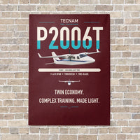 Thumbnail for Tecnam P2006T vertical canvas print - no frame - dark red background