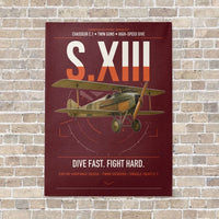 Thumbnail for SPAD S.XIII C.1 vertical canvas print - no frame - dark red background