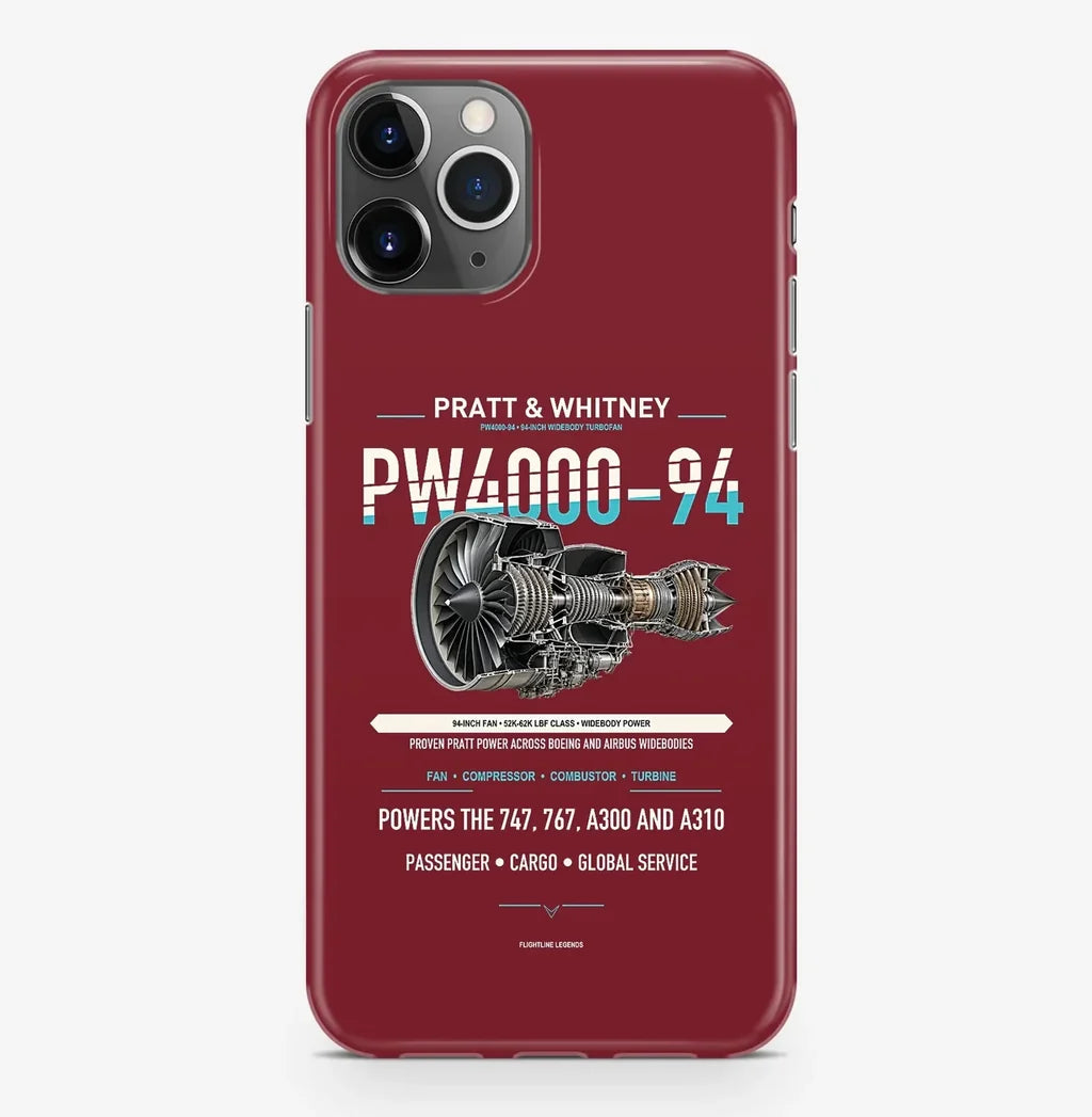 PW4000-94 Case ProMax design on dark red iphone case promax