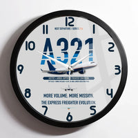 Thumbnail for Airbus A321P2F design on light gray framed wall clock