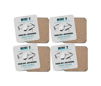 Thumbnail for DJI Mini 2 design on light gray 4 pieces set coaster