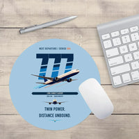 Thumbnail for Boeing 777-300ER design on light blue round mouse pad