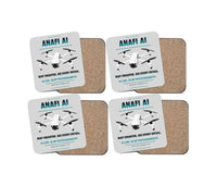 Thumbnail for Parrot ANAFI Ai design on light gray 4 pieces set coaster