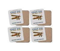 Thumbnail for SPAD XIII design on light gray 4 pieces set coaster