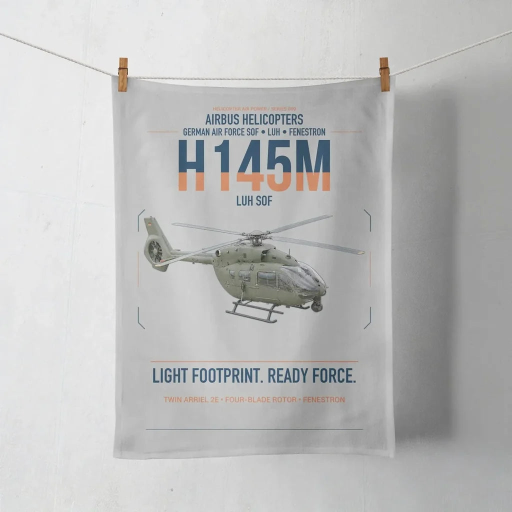 Airbus Helicopters H145M LUH SOF design on light gray towel