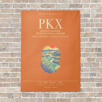 Thumbnail for Beijing Daxing International Airport PKX - Canvas Framed - Orange