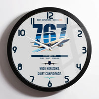 Thumbnail for Boeing 767-300ER design on light gray framed wall clock