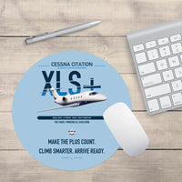 Thumbnail for Cessna Citation XLSPlus design on light blue round mouse pad
