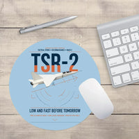 Thumbnail for BAC TSR-2 design on light blue round mouse pad