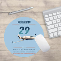 Thumbnail for Bombardier Learjet 29 design on light blue round mouse pad