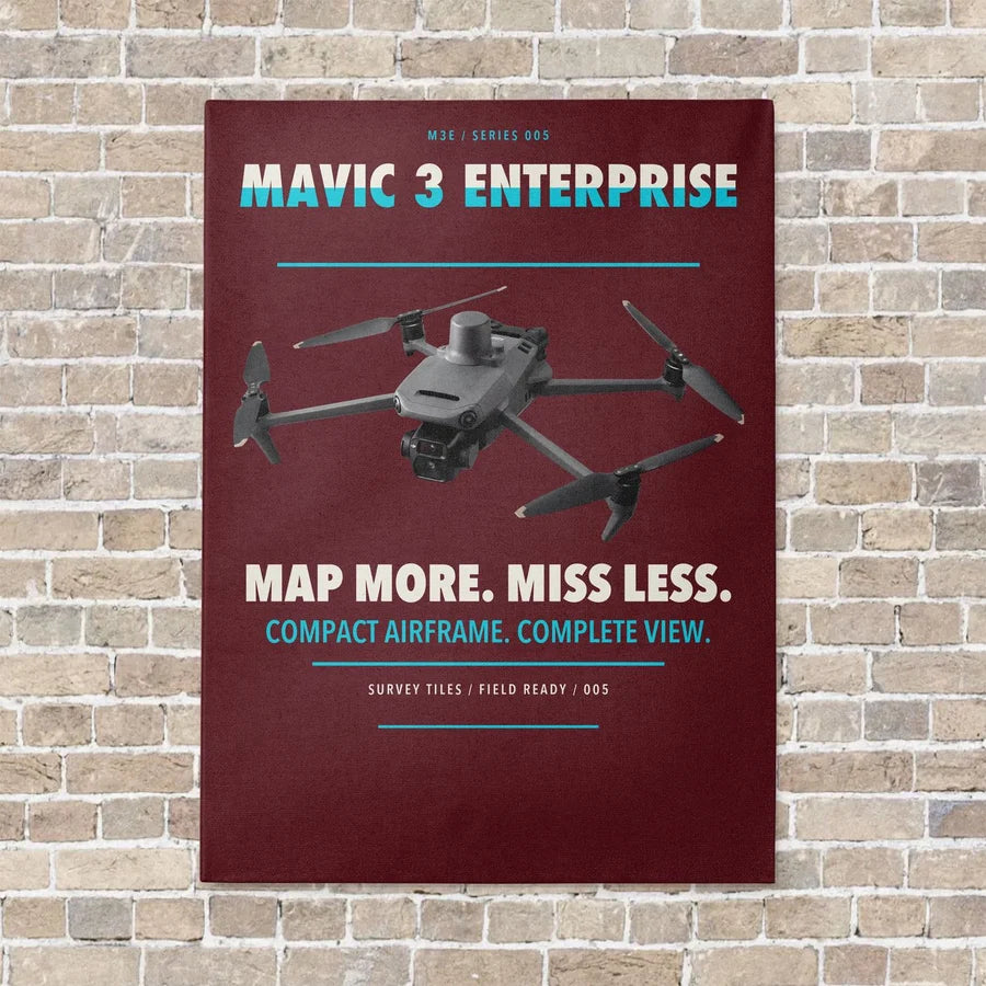 DJI Mavic 3 Enterprise vertical canvas print - no frame - dark red background