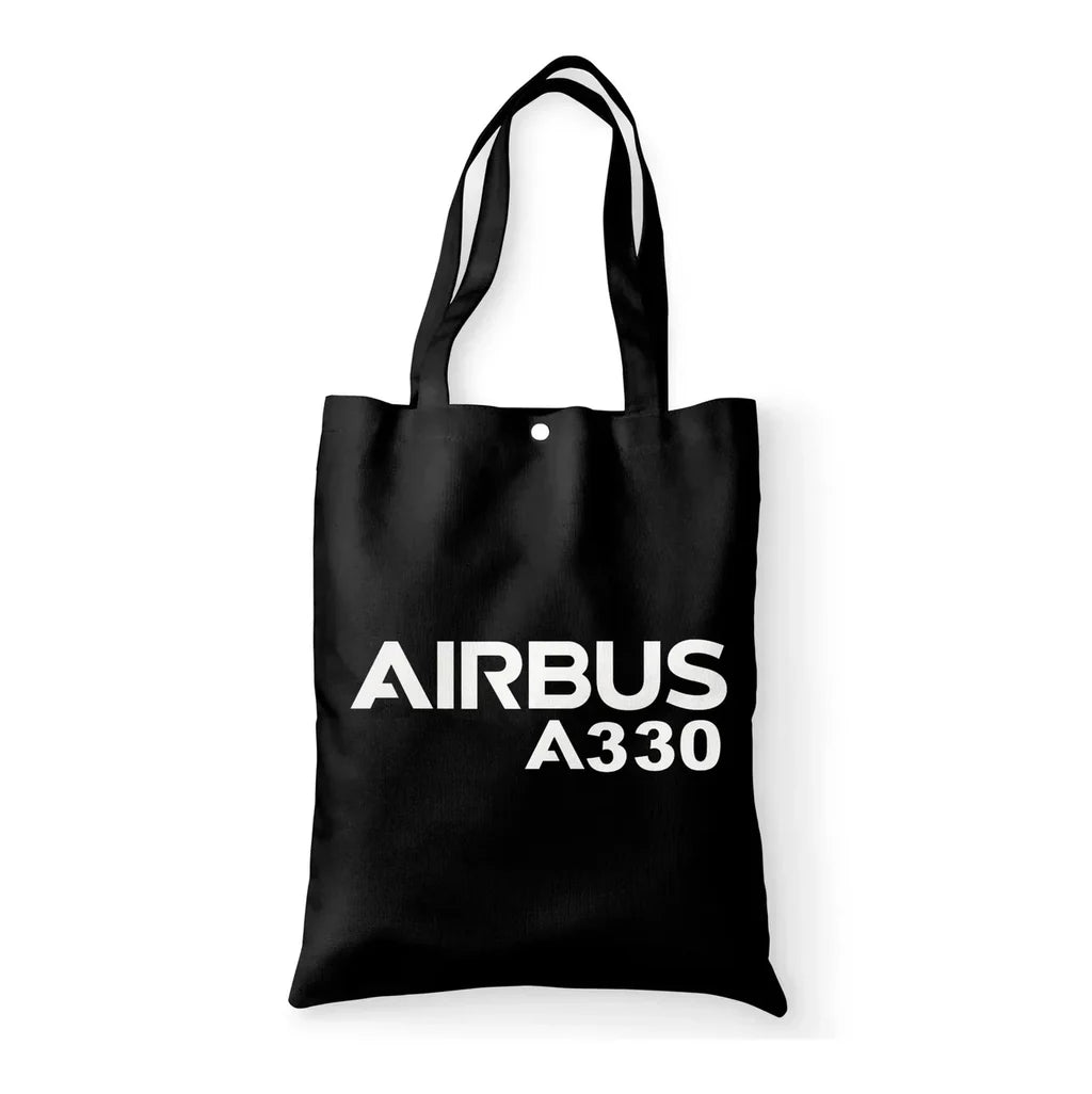 Airbus A330 & Text aviation print tote bag, canvas.