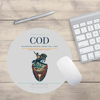 Thumbnail for Yellowstone Regional Airport (COD) design on light gray round mouse pad