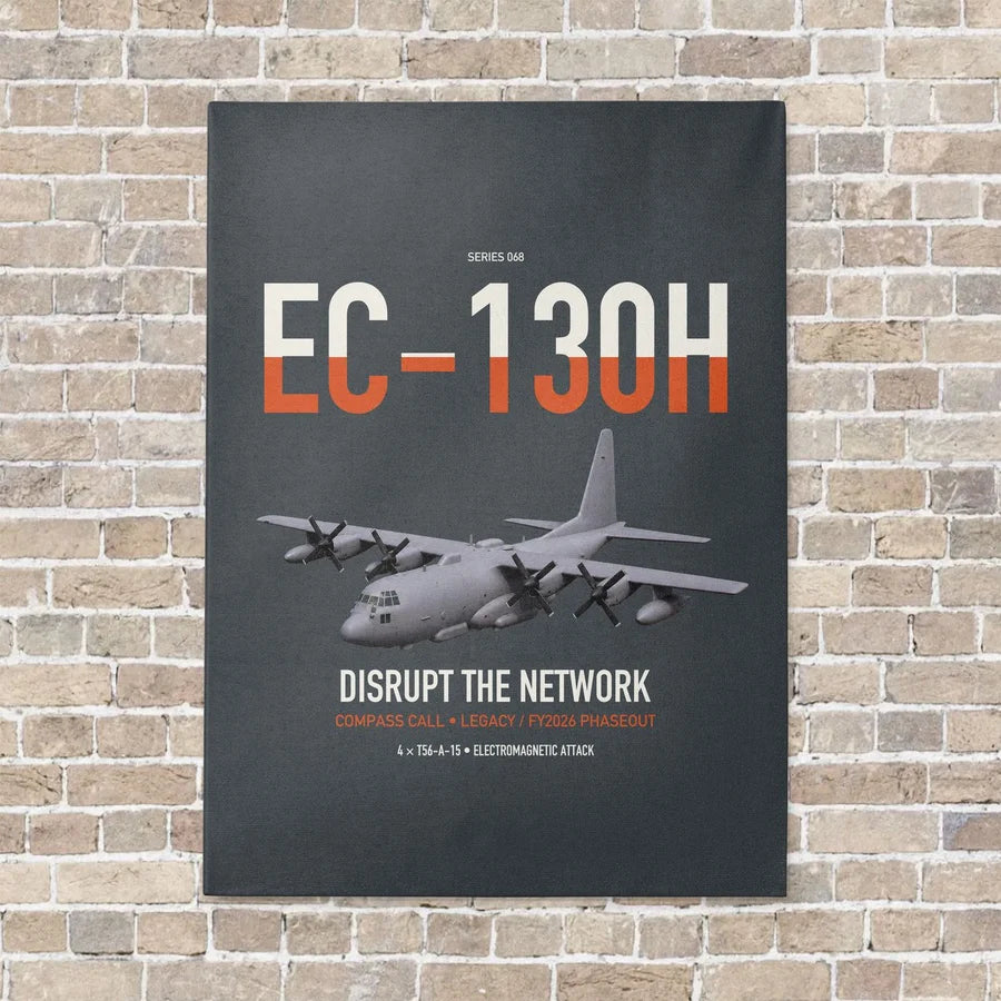 EC-130H Compass Call vertical canvas print - no frame - gray background