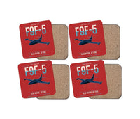 Thumbnail for F9F-5 Panther design on red 4 pieces set coaster
