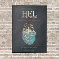 Thumbnail for Helsinki Airport HEL - Canvas Framed - Gray