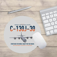 Thumbnail for C-130J-30 Super Hercules design on light gray round mouse pad