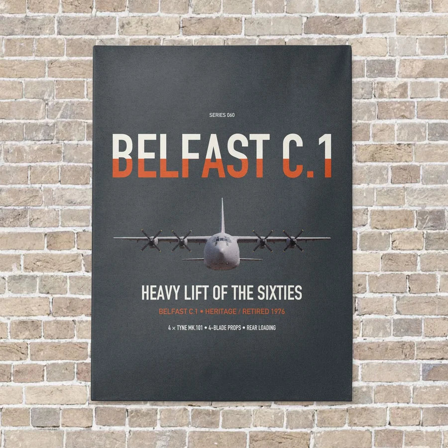 Short Belfast C.1 vertical canvas print - no frame - gray background