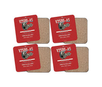 Thumbnail for V2500-A5 design on red 4 pieces set coaster